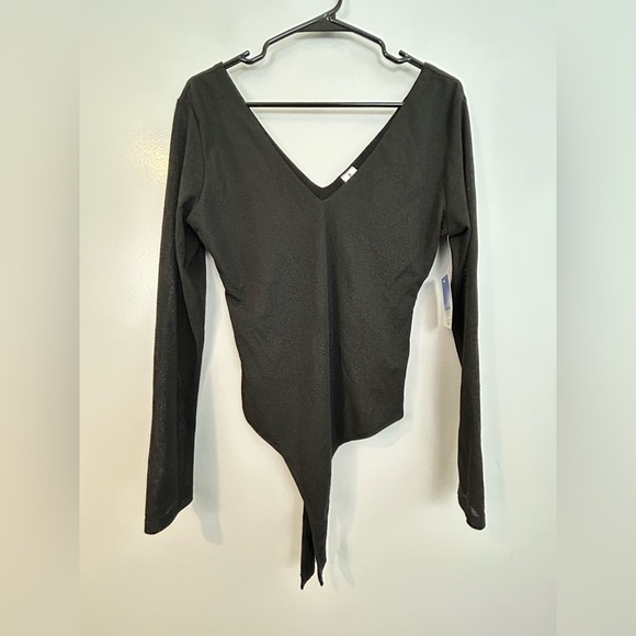 NWT Abound Long Sleeve Black Metallic Bodysuit Size Medium Nordstrom - Picture 1 of 10